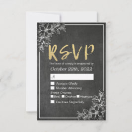 Vloeiend bindmiddel RSVP-antwoord Gold Script Chal RSVP Kaartje