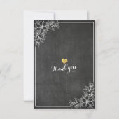 Vloeiend bindmiddel RSVP-antwoord Gold Script Chal RSVP Kaartje (Achterkant)