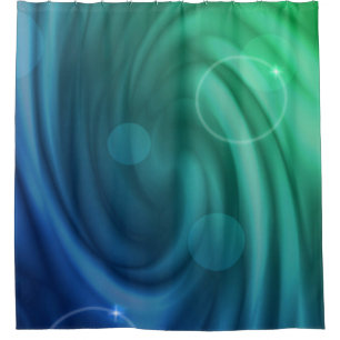 Vloeiend blauw en groene kleur Mix Vortex Douchegordijn