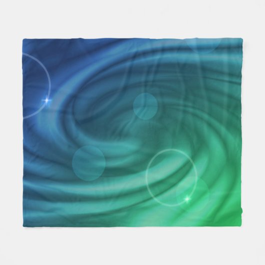 Vloeiend blauw en groene kleur Mix Vortex Fleece Deken (Voorkant (Horizontaal))