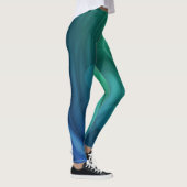 Vloeiend blauw en groene kleur Mix Vortex Leggings (Rechts)