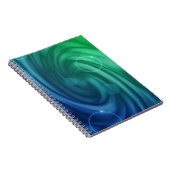 Vloeiend blauw en groene kleur Mix Vortex Notitieboek (Rechterzijde)