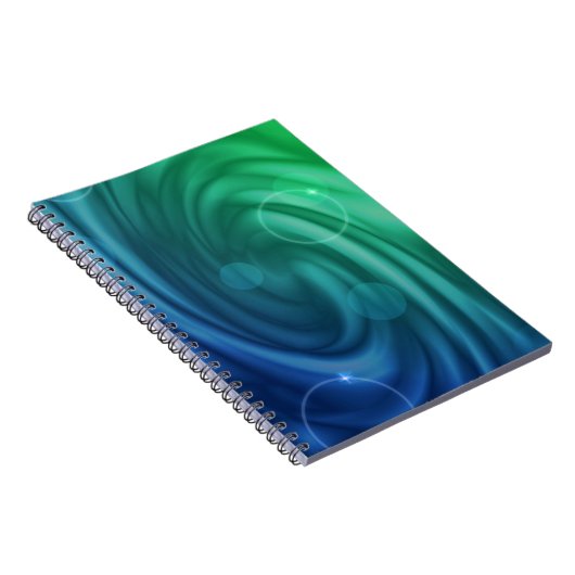 Vloeiend blauw en groene kleur Mix Vortex Notitieboek (Rechterzijde)