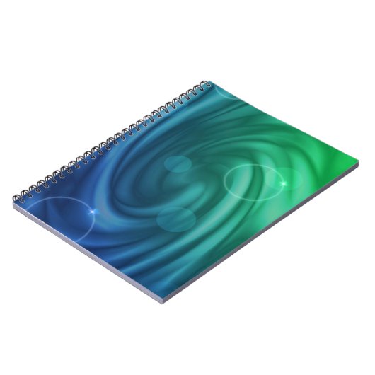 Vloeiend blauw en groene kleur Mix Vortex Notitieboek (Linkerzijde)