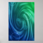 Vloeiend blauw en groene kleur Mix Vortex Poster (Voorkant)