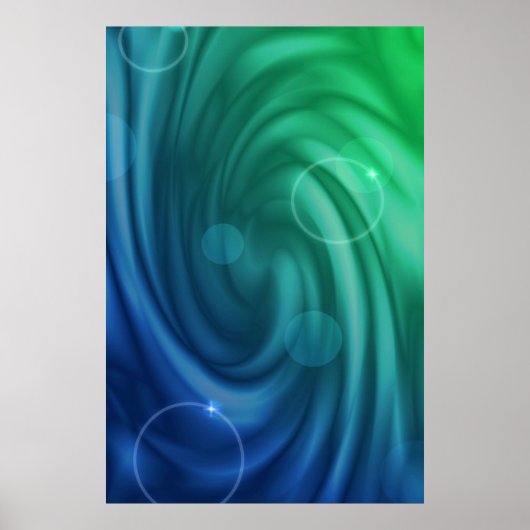 Vloeiend blauw en groene kleur Mix Vortex Poster (Voorkant)