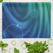 Vloeiend blauw en groene kleur Mix Vortex Theedoek (Gevouwen)