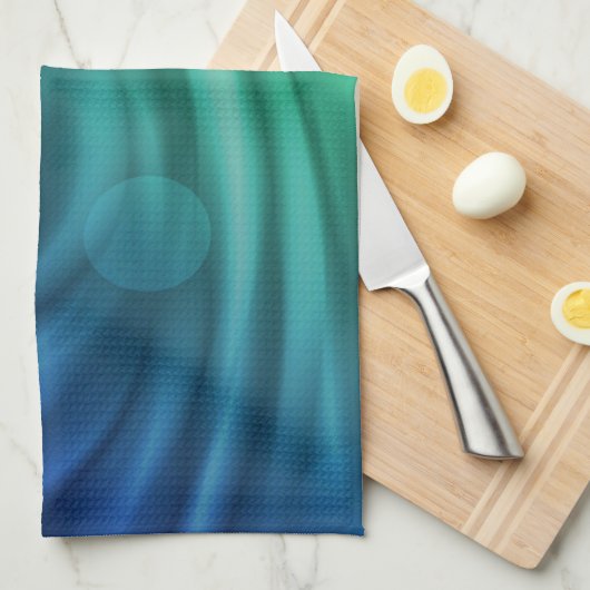 Vloeiend blauw en groene kleur Mix Vortex Theedoek (Quarter Fold)