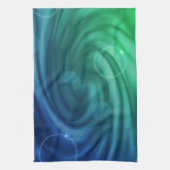 Vloeiend blauw en groene kleur Mix Vortex Theedoek (Verticaal)