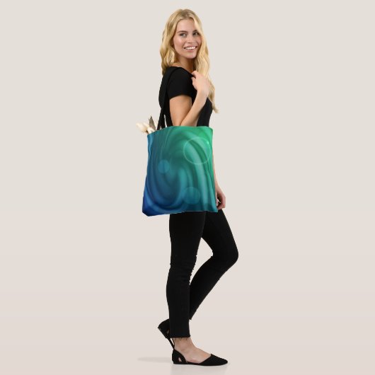 Vloeiend blauw en groene kleur Mix Vortex Tote Bag (Op model)