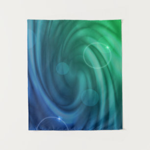 Vloeiend blauw en groene kleur Mix Vortex Wandkleed