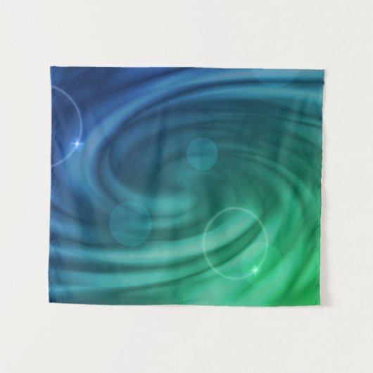 Vloeiend blauw en groene kleur Mix Vortex Wandkleed (Voorkant (horizontaal))