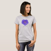 Vloeiend blauw Geranium met Tekst alle kleuren T-shirt (Voorkant volledig)