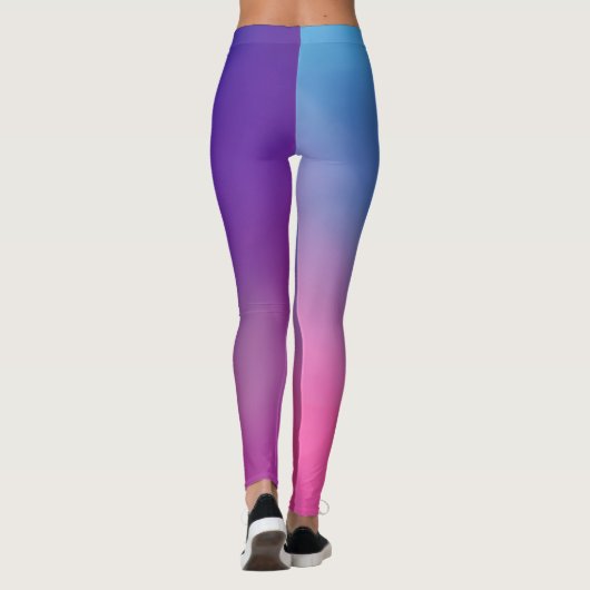 Vloeiend blauw tot rood omber verloop leggings (Achterkant)