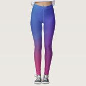 Vloeiend blauw tot rood omber verloop leggings (Voorkant)