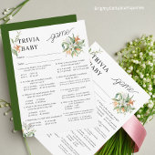 Vloeiend Bouquet Baby shower Trivia Gam Notitiekaartje