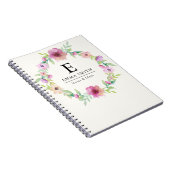 Vloeiend Bouquet-monogram, gepersonaliseerd notebo Notitieboek (Rechterzijde)
