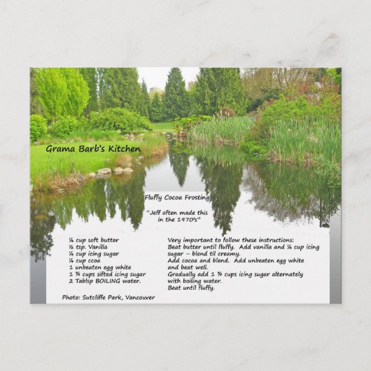 Vloeiend Briefkaart voor het invriezen van cacao (Voorkant)