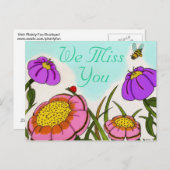 Vloeiend Briefkaart "We Miss You" (Voorkant / Achterkant)
