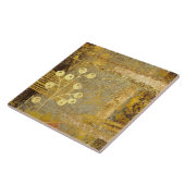 Vloeiend bruin glitter abstract goud tegeltje (Zijkant)