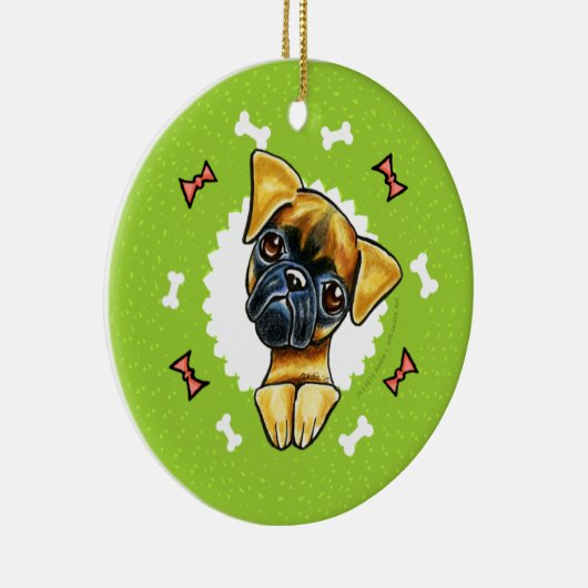Vloeiend Brussel Griffon Dog Botten kerstmis Keramisch Ornament (Rechts)