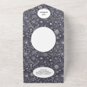 Vloeiend Chalkboard Monochrome Moderne Weddenschap All In One Uitnodiging (Buitenkant)