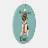 Vloeiend Collie Dad Ceramic Ornament (Rechts)