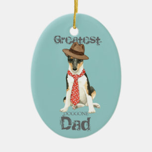 Vloeiend Collie Dad Ceramic Ornament