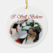 Vloeiend Collie Ornament met kerstcadeaus (Voorkant)