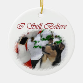 Vloeiend Collie Ornament met kerstcadeaus