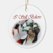 Vloeiend Collie Ornament met kerstcadeaus (Links)