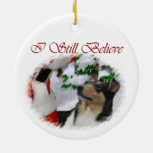 Vloeiend Collie Ornament met kerstcadeaus (Achterkant)