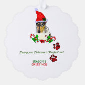 Vloeiend Collie Ornament met kerstcadeaus (Achterkant)