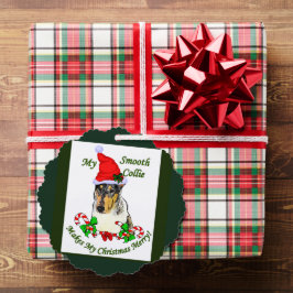 Vloeiend Collie Ornament met kerstcadeaus Kaart