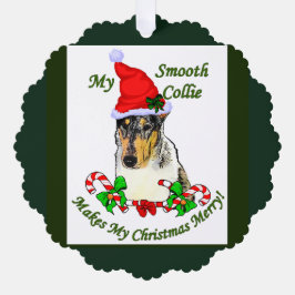 Vloeiend Collie Ornament met kerstcadeaus Kaart