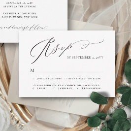 Vloeiend Elegant Script Meal Choice Wedding RSVP Kaartje