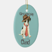 Vloeiend Fox Terrier Dad Ceramic Ornament (Rechts)