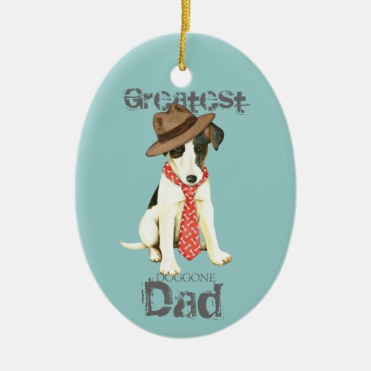 Vloeiend Fox Terrier Dad Ceramic Ornament (Voorkant)