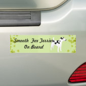 Vloeiend fox terrier ~ Green Leaves Design Bumpersticker (Op auto)