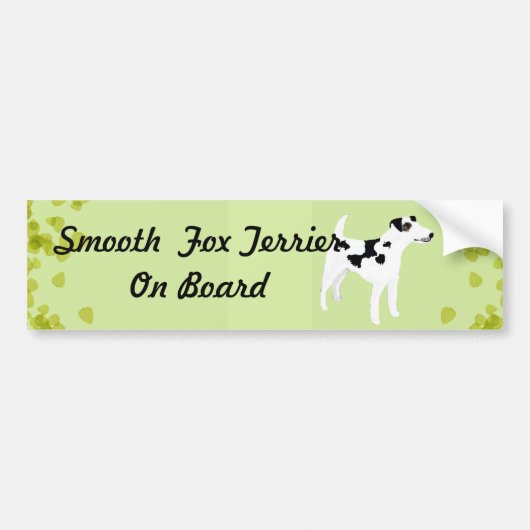 Vloeiend fox terrier ~ Green Leaves Design Bumpersticker (Voorkant)
