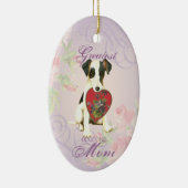 Vloeiend fox terrier Heart Mam Keramisch Ornament (Rechts)