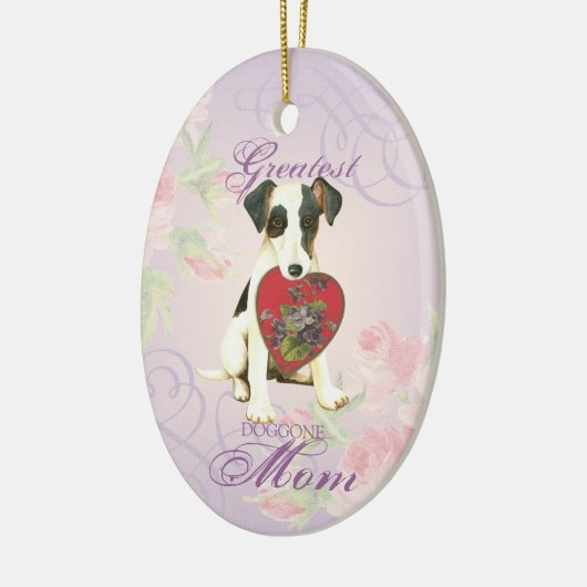 Vloeiend fox terrier Heart Mam Keramisch Ornament (Links)