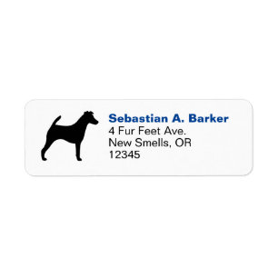 Vloeiend fox Terrier Silhouette Return-adres Etiket