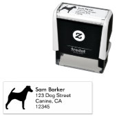 Vloeiend fox Terrier Silhouette Return-adres Zelfinktende Stempel (In situ)