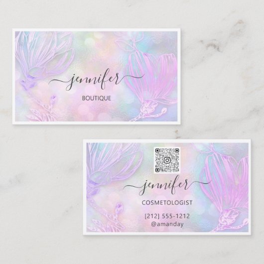 Vloeiend geformatteerde QR-code Aangepast Logo-hol Visitekaartje (Voorkant / Achterkant)