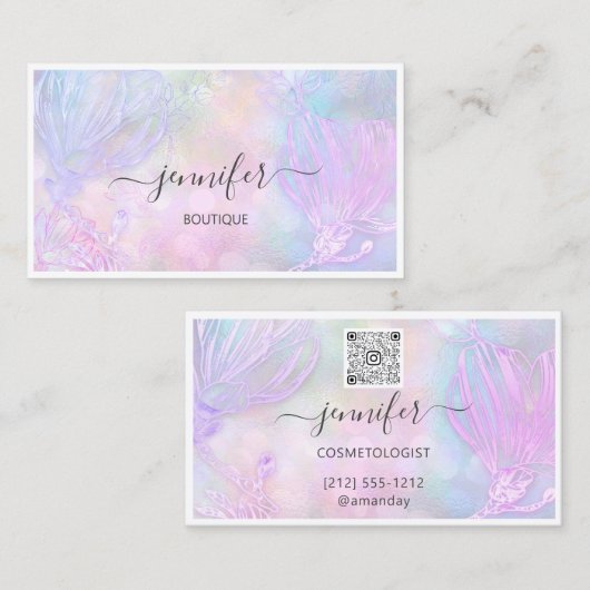 Vloeiend geformatteerde QR-code Aangepast Logo Hol Visitekaartje (Voorkant / Achterkant)