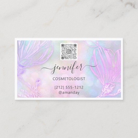 Vloeiend geformatteerde QR-code Aangepast Logo Hol Visitekaartje (Achterkant)