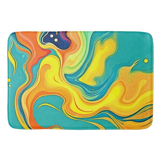 Vloeiend Geluk: Abstracte Golven Badmat (Voorkant)