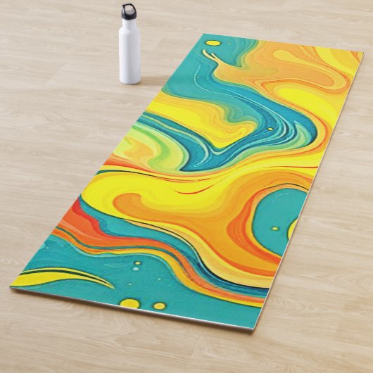 Vloeiend Geluk: Abstracte Golven Yogamat (In situ)