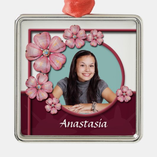 Vloeiend Gem Premium Square Afbeelding Ornament (Voorkant)